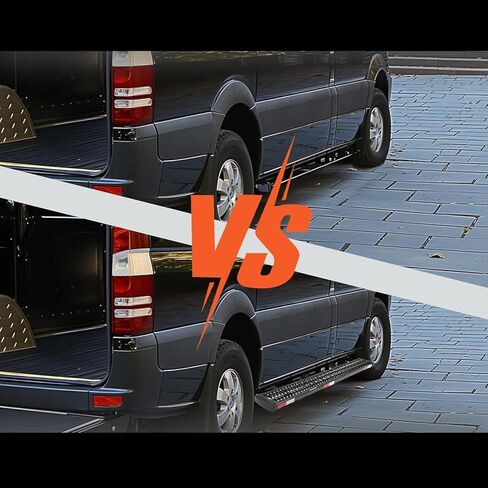 Kojem Side Step متوافق مع 2015-2025 Ford Transit 150/250/350 قبضة خطوة الباب المنزلق مجموعة لوحة الجري Cargo Van Step الفولاذ المطلي بمسحوق أسود - جانب الركاب in Saudi Arabia