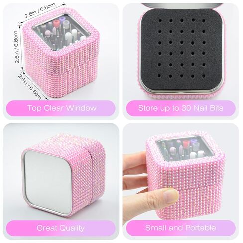 Depvko 30Pcs Nail Drill Bits,3/32 Inch Ceramic Drill Bits for Nails Sets Acrylic, Diamond Cuticle Efile Carbide Remover Bits for Home Salon Acrylic Gel Nail Manicure Pedicure Tools(Come with 3 Cases) in Kuwait