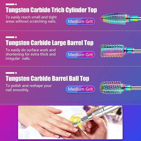 Depvko 30Pcs Nail Drill Bits,3/32 Inch Ceramic Drill Bits for Nails Sets Acrylic, Diamond Cuticle Efile Carbide Remover Bits for Home Salon Acrylic Gel Nail Manicure Pedicure Tools(Come with 3 Cases) in Kuwait