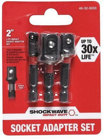 1/4 في Shockwave يناسب ميلووكي أداة 48-32-5033 تأثير عرافة عرقوب محول مأخذ التوصيل مجموعة in Kuwait