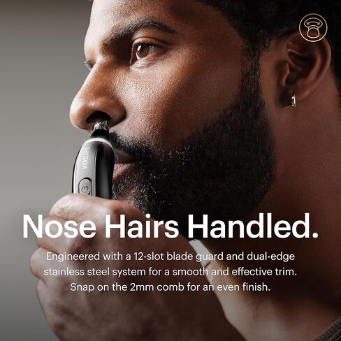 ماكينة تشذيب شعر الأنف والأذن الكهربائية MANSCAPED® Weed Whacker® 2.0 - أداة دقيقة بسرعة 7000 دورة في الدقيقة مع بطارية قابلة لإعادة الشحن، رطبة/جافة، سهلة التنظيف، شفرة محسنة قابلة للاستبدال من الفولاذ المقاوم للصدأ in Kuwait