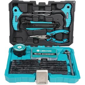 Libraton Tire Repair Kit, 78PCS Tire Plug Kit Heavy Duty Professional Repair Tools to Fix Punctures and Plug Patch Flats, Tubeless Tire Patch Kit for Car, Motorcycle, ATV, SUV, Truck, Tractor, Trailer in Kuwait