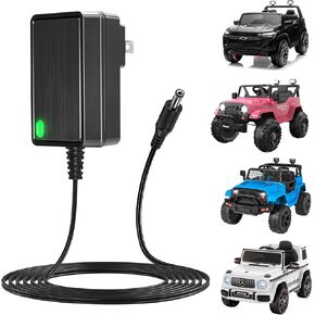12V Battery Charger for Kids Ride On Car, Compatible with Best Choice Products, Kid Trax & Dynacraft Power Wheels - 1000mA Adapter with 2.1x5.5mm Tip & 6ft Cord - ETL Certified in Kuwait