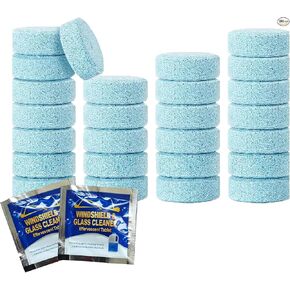 100 Pcs Windshield Washer Fluid Tablets – Solid Concentrated Glass Cleaner for Car, Kitchen, Windows – 1 Tablet Makes 1 Gallon – Effervescent Wiper Fluid, No Harsh Chemicals in Saudi Arabia