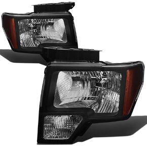 Auto Dynasty Headlight Assembly Compatible with 2009 2010 2011 2012 2013 2014 Ford F150 12th Gen, Headlamps Replacement with Signal Lights, Driver and Passenger Side, Smoked Lens Amber Corner in Kuwait