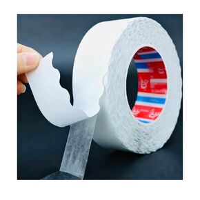 Wave-Edge Double Sided Tape, No Scissors Needed - 32.81ft×0.79in Heavy Duty Waterproof, Multi-Purpose for Walls (Residue-Free), Home Decor, DIY, LED Strip Mounting, 0.2" Easy Peel Layer in Saudi Arabia