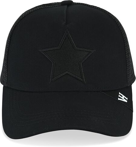 VINTAGE HAVANA Black Trucker Hats Women | Mesh Adjustable Snapback Hat | Men & Women Trendy Fashion Baseball Cap in Saudi Arabia