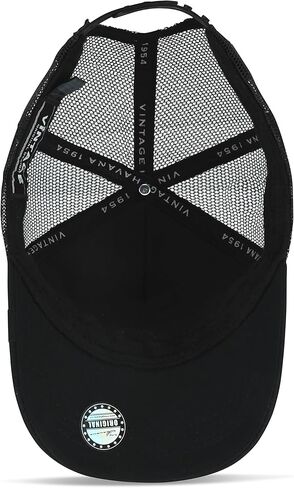 VINTAGE HAVANA Black Trucker Hats Women | Mesh Adjustable Snapback Hat | Men & Women Trendy Fashion Baseball Cap in Saudi Arabia