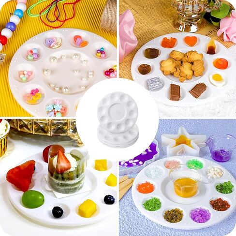 11 Well Artist Paint Palette Tray with Central Mixing Reservoir Round Portable Mixing Tray for Watercolor Gouache Oil in Saudi Arabia