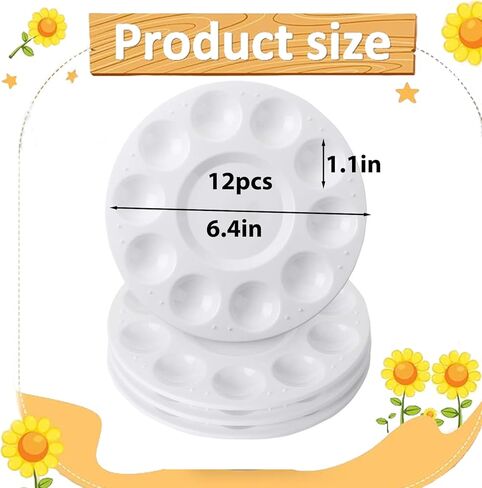 11 Well Artist Paint Palette Tray with Central Mixing Reservoir Round Portable Mixing Tray for Watercolor Gouache Oil in Saudi Arabia