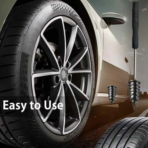 50 Pack Tire Repair Rubber Nail Kit,Screw in Tire Plugs of Tire Punctures with 2 Sizes,Screwdriver and Screw Tire Plugs Work for Cars,Bikes,Motorcycles in Saudi Arabia