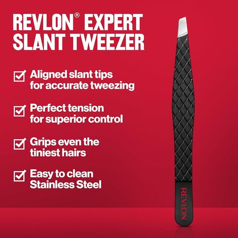 Expert Eyebrow Hair Removal Tweezer by Revlon, Tweezers for Men, Women & Kids, Stainless Steel in Kuwait