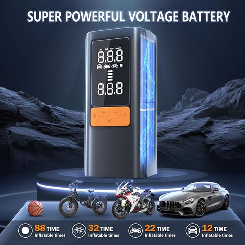 Tire Inflator Portable Air Compressor, 150 PSI Air Pump for Car Tires, Bike Tire Pump with Digital Pressure Gauge, LED Light & Auto Shut-Off – Portable Tire Inflator for Car, Motorcycle, Bike, Balls in Saudi Arabia