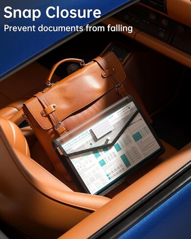 2 حزمة من مجلدات الملفات البلاستيكية القابلة للتوسيع، أظرف شفافة مع إغلاق سريع، مقاس مناسب للحرف/A4 للمدرسة/المكتب/المنزل/المستشفى، بدون فواصل، سعة كبيرة (أسود) in Kuwait