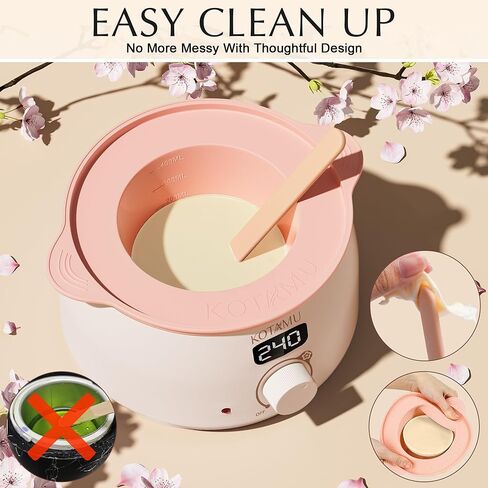 مجموعة كوتامو الرقمية لتسخين الشمع لإزالة الشعر، مجموعة إزالة الشعر بالشمع للنساء الحساسة في المنزل من شعر برازيلي للوجه مع 4 تركيبات خرزات شمع صلبة تستهدف أنواع مختلفة من الشعر in Kuwait