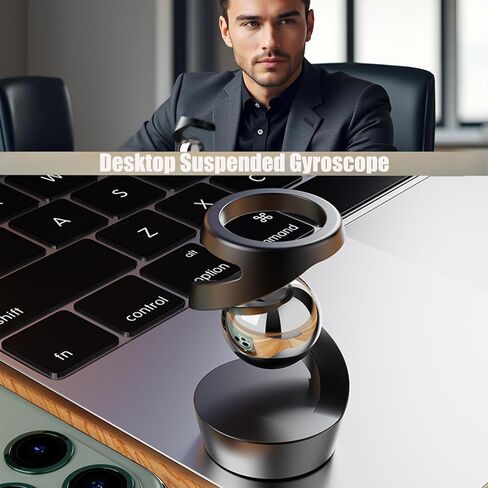 Gravity Defying Kinetic Desk Toy, Desk Spinning Toys for, Kinetic Desk Toys, Stress Relieving Optical Illusion Toys, Perfect for Party Gifts, Car Ornaments, Office DéCor. (Gray + Rose Beads) in Saudi Arabia