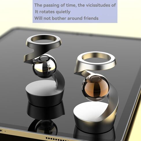 Gravity Defying Kinetic Desk Toy, Desk Spinning Toys for, Kinetic Desk Toys, Stress Relieving Optical Illusion Toys, Perfect for Party Gifts, Car Ornaments, Office DéCor. (Gray + Rose Beads) in Saudi Arabia