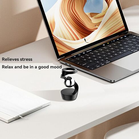 Gravity Defying Kinetic Desk Toy, Desk Spinning Toys for, Kinetic Desk Toys, Stress Relieving Optical Illusion Toys, Perfect for Party Gifts, Car Ornaments, Office DéCor. (Gray + Rose Beads) in Saudi Arabia