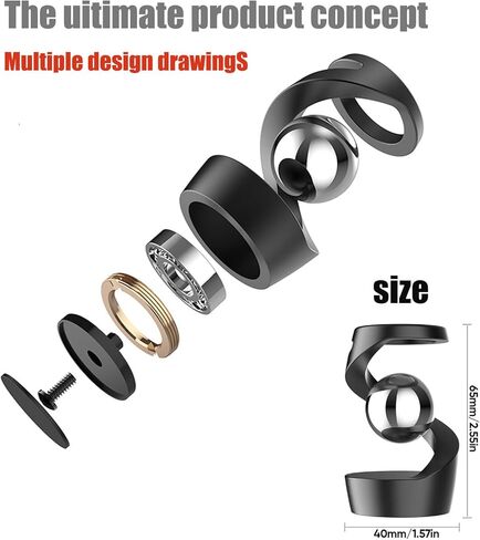 Gravity Defying Kinetic Desk Toy, Desk Spinning Toys for, Kinetic Desk Toys, Stress Relieving Optical Illusion Toys, Perfect for Party Gifts, Car Ornaments, Office DéCor. (Gray + Rose Beads) in Saudi Arabia