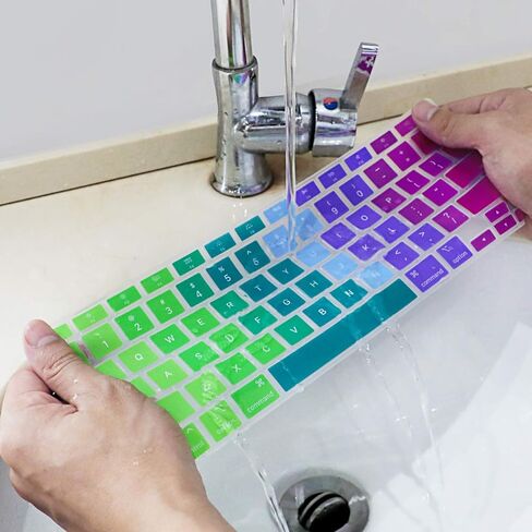 Allinside Blue and Pink Ombre Keyboard Cover Skin for MacBook Pro 13" 15" 17" (2015 or Older Version), MacBook Air 13" A1369/A1466, Older iMac Wireless Keyboard MC184LL/B in Kuwait