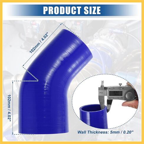 45 Degree 3 Inch to 3.5 Inch ID 4Ply Car Elbow Reducer Silicone Hose Coupler Intercooler Tube Intake Piping Blue 76-89mm Auto Replacement Parts in Saudi Arabia