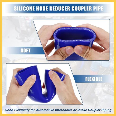 45 Degree 3 Inch to 3.5 Inch ID 4Ply Car Elbow Reducer Silicone Hose Coupler Intercooler Tube Intake Piping Blue 76-89mm Auto Replacement Parts in Saudi Arabia