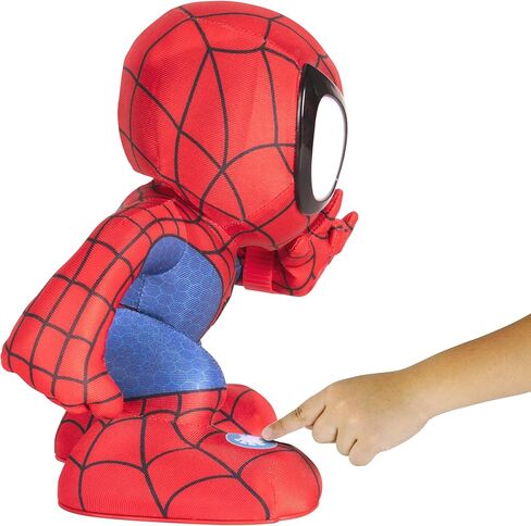 Marvel Spidey and His Amazing Friends Amazing Flip Spidey - قطيفة متحركة مقاس 12 بوصة مع أضواء وأصوات وقاذفة سهام على شبكة الإنترنت in Saudi Arabia