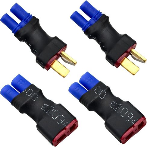 2 Pairs T-Plug to EC2 Adapter RC Male Female Connector for RC FPV Drone Car Lipo NiMH Battery Charger ESC (EC2 to T-Plug no Wire) in Saudi Arabia