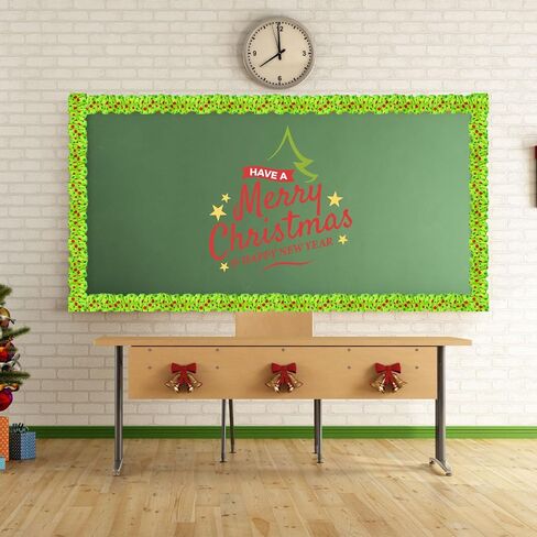Whaline 6 Rolls Christmas Ruffled Bulletin Board Borders Fabric Bulletin Border Red Green Polka Dot Trim Border Roll for Xmas School Classroom DIY Crafts Supplies in Saudi Arabia
