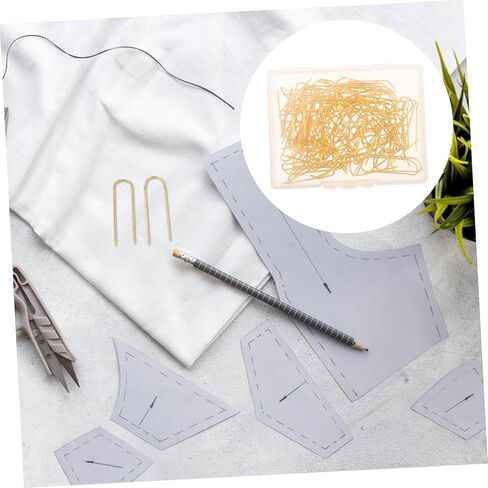 100Pcs Golden U Shaped Sewing Pins Double Straight Fork Quilting Needles Portable Box for DIY Crafts Upholstery Projects and Home Decor in Saudi Arabia
