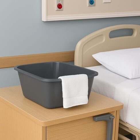 Wash Basins – Rectangular Plastic Hospital Bedside Soaking Tub [1 Pack] Small 7 Quart Graduated Bucket - Portable Washbasin for Washing, Cleaning, Foot Bath, Washing Dishes, Face Cleansing Bowl in Kuwait