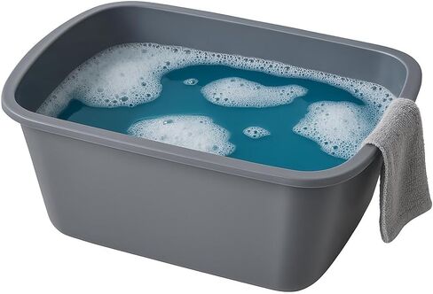 Wash Basins – Rectangular Plastic Hospital Bedside Soaking Tub [1 Pack] Small 7 Quart Graduated Bucket - Portable Washbasin for Washing, Cleaning, Foot Bath, Washing Dishes, Face Cleansing Bowl in Kuwait