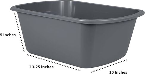Wash Basins – Rectangular Plastic Hospital Bedside Soaking Tub [1 Pack] Small 7 Quart Graduated Bucket - Portable Washbasin for Washing, Cleaning, Foot Bath, Washing Dishes, Face Cleansing Bowl in Kuwait
