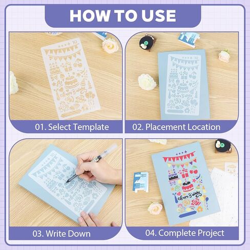 20 PCS Planner Stencils, 4x7 Inch Journal Stencils for Bullet Journaling Planner Accessories Journaling Scrapbook Supplies Calendar Stencil for Art Drawing in Saudi Arabia