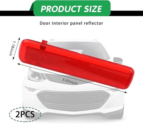 2 PCS Car Door Trim Safety Reflectors, 15183155 15183156, Rear Left Driver and Right Passenger Warning Panel, Compatible with Chevrolet Silverado 03-07/GMC Sierra (Red) in Saudi Arabia