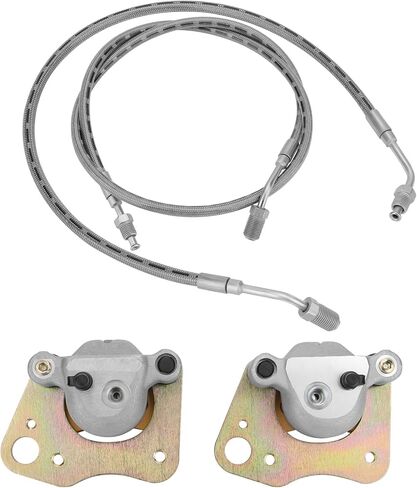 JAVIK Front Brake Calipers & Hose Lines Fit for Polaris Ranger 500 4x4 Ranger 425 2x4 2001-2004 Ranger 500 6x6 Ranger T-M 650,OEM#1910484 1910485 1910640 1910641 in Saudi Arabia