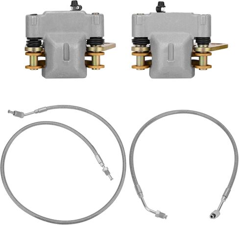 JAVIK Front Brake Calipers & Hose Lines Fit for Polaris Ranger 500 4x4 Ranger 425 2x4 2001-2004 Ranger 500 6x6 Ranger T-M 650,OEM#1910484 1910485 1910640 1910641 in Saudi Arabia