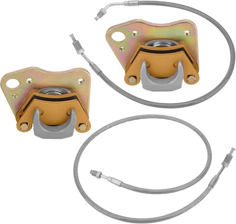 JAVIK Front Brake Calipers & Hose Lines Fit for Polaris Ranger 500 4x4 Ranger 425 2x4 2001-2004 Ranger 500 6x6 Ranger T-M 650,OEM#1910484 1910485 1910640 1910641 in Saudi Arabia