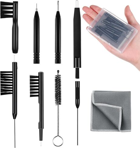 12 Pieces Hearing Aid Cleaning Tools Hearing Aid Cleaning Kit Hearing Aid Case Cleaner Kit with Wax Loop and Magnet Multi-functional Earphone Earbuds Cleaner Kit with Velvet Bag in Kuwait