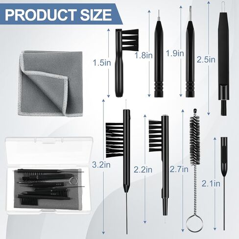 12 Pieces Hearing Aid Cleaning Tools Hearing Aid Cleaning Kit Hearing Aid Case Cleaner Kit with Wax Loop and Magnet Multi-functional Earphone Earbuds Cleaner Kit with Velvet Bag in Kuwait