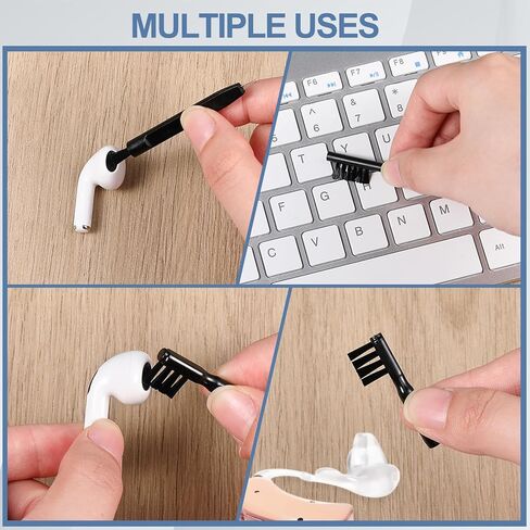 12 Pieces Hearing Aid Cleaning Tools Hearing Aid Cleaning Kit Hearing Aid Case Cleaner Kit with Wax Loop and Magnet Multi-functional Earphone Earbuds Cleaner Kit with Velvet Bag in Kuwait