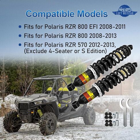 7043340 7043761 Front Shock Absorber Strut Compatible With Polaris RZR 800 EFI 2008-2011,Fits for RZR 800 2012-2013, Fits for Polaris RZR 570 2012-2013 (Adjustable spring height) in Saudi Arabia