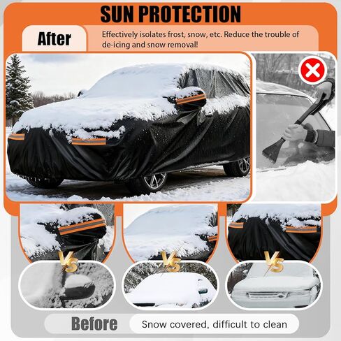Cover for Kia Sorento, Custom Fit Sorento Cover 2016-2025, Thickened Cover, Custom Fit SUV Car Snow Hail Dust Sun Protection, Winter Outdoor Car Cover with Door Zipper/Reflective Strip/Mirror Pockets in Saudi Arabia