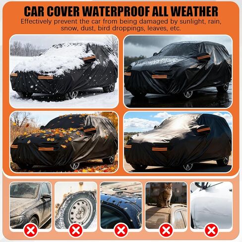 Cover for Kia Sorento, Custom Fit Sorento Cover 2016-2025, Thickened Cover, Custom Fit SUV Car Snow Hail Dust Sun Protection, Winter Outdoor Car Cover with Door Zipper/Reflective Strip/Mirror Pockets in Saudi Arabia
