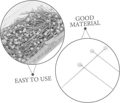 Generic 500pcs Straight Head Pins with Glass Heads for Sewing Dressmaking Quilting and Crafting Projects for Accurate Positioning and Versatile Usage in Saudi Arabia
