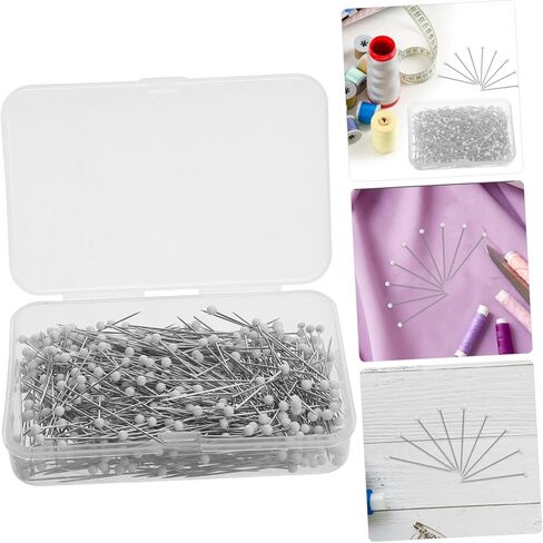 Generic 500pcs Straight Head Pins with Glass Heads for Sewing Dressmaking Quilting and Crafting Projects for Accurate Positioning and Versatile Usage in Saudi Arabia