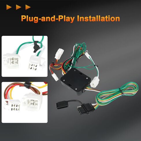 4-Pin Trailer Wiring Harness Compatible with 2019-2025 Toyota RAV4 Towing Hitch Wiring for Trailer Light Cable Connect Replacement for 56434 in Saudi Arabia