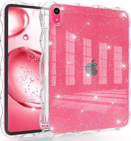 حافظة Rantice iPad Air الجيل الخامس/الرابع مع واقي شاشة (2022/2020)، حافظة iPad Air مقاس 10.9 بوصة مع حامل أقلام، حافظة رفيعة مقاومة للصدمات مع مسند للأطفال البنات، لمعان شفاف in Kuwait