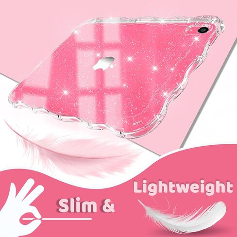 حافظة Rantice iPad Air الجيل الخامس/الرابع مع واقي شاشة (2022/2020)، حافظة iPad Air مقاس 10.9 بوصة مع حامل أقلام، حافظة رفيعة مقاومة للصدمات مع مسند للأطفال البنات، لمعان شفاف in Kuwait