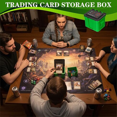 صندوق تخزين Soulchen Deck متوافق مع ملحقات MTG، صندوق تخزين بطاقات التداول، ملحقات مكتب إطفاء القمامة مع صينية داخلية تحمل أكثر من 100 بطاقة، حافظة بطاقات TCG سحرية مطبوعة ثلاثية الأبعاد، هدية لمحبي ألعاب البطاقات in Saudi Arabia